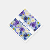 Junggeselinnen-Abschied Brautparty Golf Blue Flora Serviette (Ecke)
