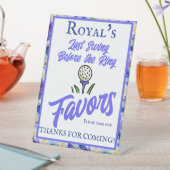 Junggeselinnen-Abschied Brautparty Golf Blue Flora Sockelschild (In Situ)