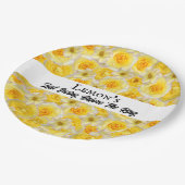 Junggeselinnen-Abschied Brautparty Golf Gelb Weiß Pappteller (Schrägansicht)