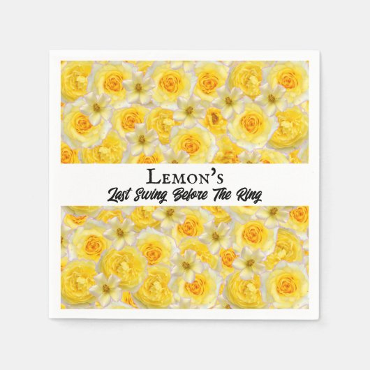 Junggeselinnen-Abschied Brautparty Golf Gelb Weiß Serviette (Vorderseite)