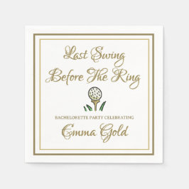 Junggeselinnen-Abschied Brautparty Golf Gold & Whi Serviette