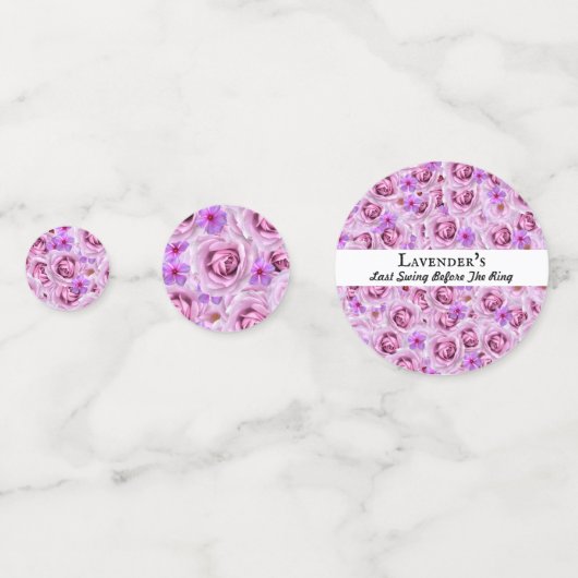 Junggeselinnen-Abschied, Brautparty Golf Lavendel Konfetti (Vorderseiten)