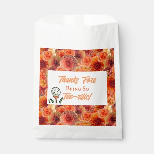 Junggeselinnen-Abschied Brautparty Golf Peach Oran Geschenktütchen (Vorderseite)