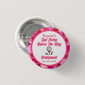 Junggeselinnen-Abschied Brautparty Golf Pink Blüte Button (Vorne & Hinten)