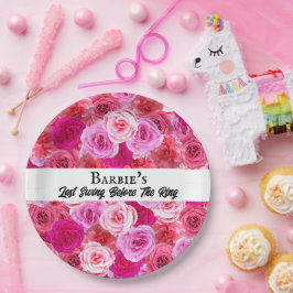 Junggeselinnen-Abschied Brautparty Golf Pink Blüte Pappteller