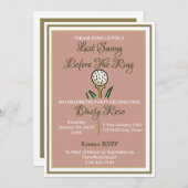Junggeselinnen-Abschied Brautparty Golf Rose Gold Einladung (Vorne/Hinten)