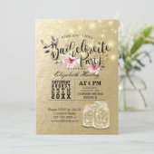 Junggeselinnen-Abschied Brautparty Mason Jar Light Einladung (Stehend Vorderseite)