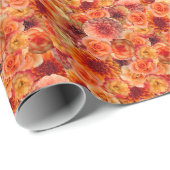 Junggeselinnen-Abschied Brautparty Orange Blume Geschenkpapier (Rolleneckpunkt)