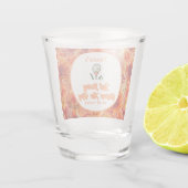 Junggeselinnen-Abschied, Brautparty Peach Orange Schnapsglas (Rückseite)