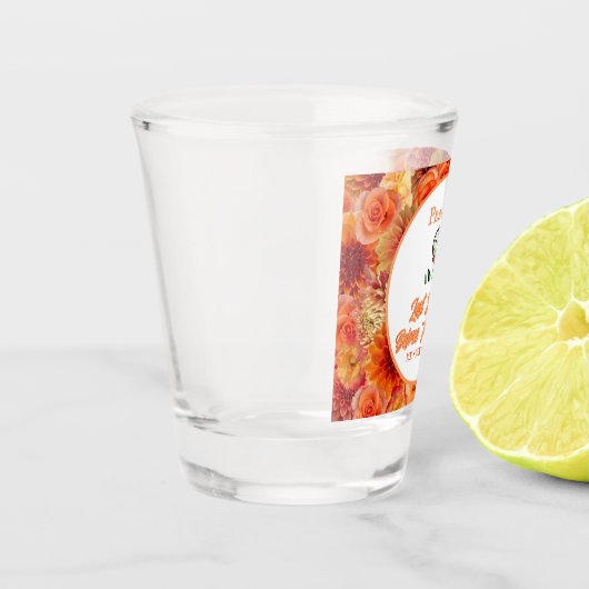 Junggeselinnen-Abschied, Brautparty Peach Orange Schnapsglas (Links)