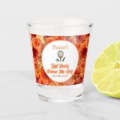 Junggeselinnen-Abschied, Brautparty Peach Orange Schnapsglas (Vorderseite)