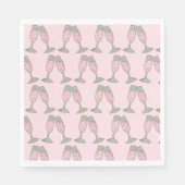 Junggeselinnen-Abschied Brautparty Rosa Champagner Serviette (Vorderseite)