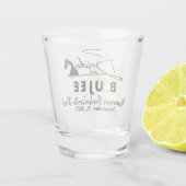 Junggeselinnen-Abschied/Brautparty von Bride und B Schnapsglas (Rückseite)