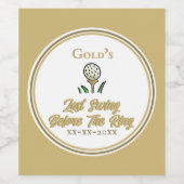 Junggeselinnen-Abschied, Brautparty Weißgold Weinetikett (Einzelnes Label)