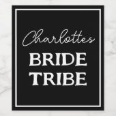 Junggeselinnen-Abschied Bribe Stamm Schwarz-Weiß Weinetikett (Einzelnes Label)