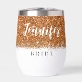 Junggeselinnen-Abschied Bride Dark Gold Wine Tumbl (Vorderseite)
