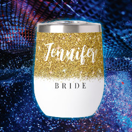 Junggeselinnen-Abschied Bride Gold Glitzer Wine Tu
