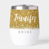 Junggeselinnen-Abschied Bride Gold Glitzer Wine Tu (Vorderseite)
