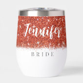Junggeselinnen-Abschied Bride Red Glitzer Wine Tum (Vorderseite)