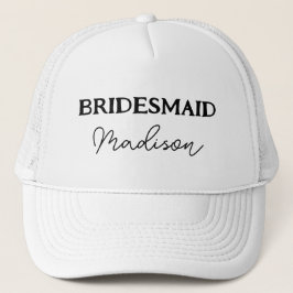 Junggeselinnen-Abschied Bridesmaid Schwarzweiß Truckerkappe