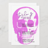 Junggeselinnen-Abschied Bright Goth Skull - Route Einladung (Vorne/Hinten)