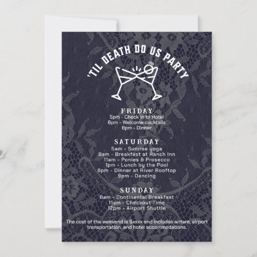 Junggeselinnen-Abschied "Brille" oder "Die" Einladung (Rückseite)