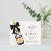 Junggeselinnen-Abschied Bubbly Wine Flasche Schwar Postkarte (Stehend Vorderseite)