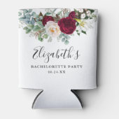 Junggeselinnen-Abschied Burgund Blumengrün Dosenkühler (Vorderseite)