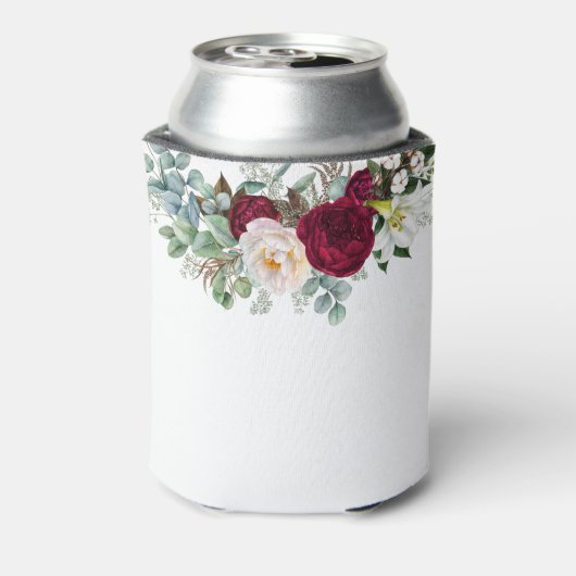 Junggeselinnen-Abschied Burgund Blumengrün Dosenkühler (Kanne Rückseite)