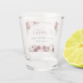 Junggeselinnen-Abschied Burgund Wasserfarben Schnapsglas (Rückseite)