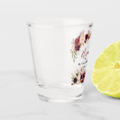 Junggeselinnen-Abschied Burgund Wasserfarben Schnapsglas (Links)