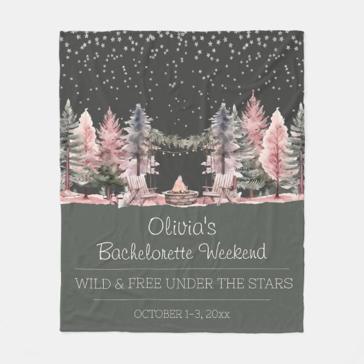 Junggeselinnen-Abschied Camping Weekend Fleecedecke (Vorderseite)