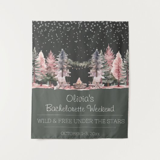 Junggeselinnen-Abschied Camping Weekend Foto Hinte Wandteppich (Vorderseite)