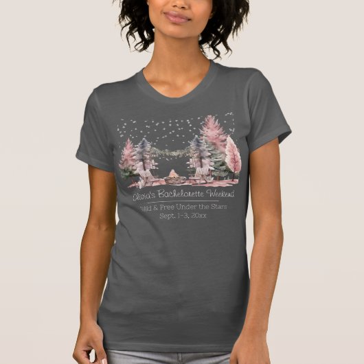 Junggeselinnen-Abschied Camping Weekend T-Shirt (Vorderseite)