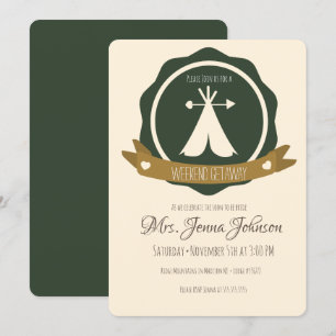 Junggeselinnen-Abschied Camping Weekend Zehnte Abz Einladung