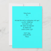 Junggeselinnen-Abschied Champagne aquamarin blau Einladung (Rückseite)