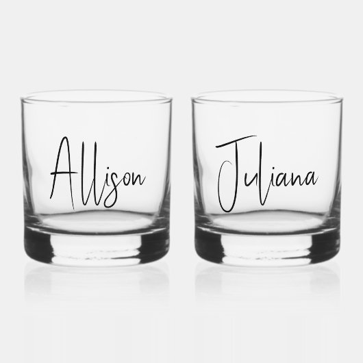 Junggeselinnen-Abschied Chic Script Wedding Whiskyglas (Vorderseite)