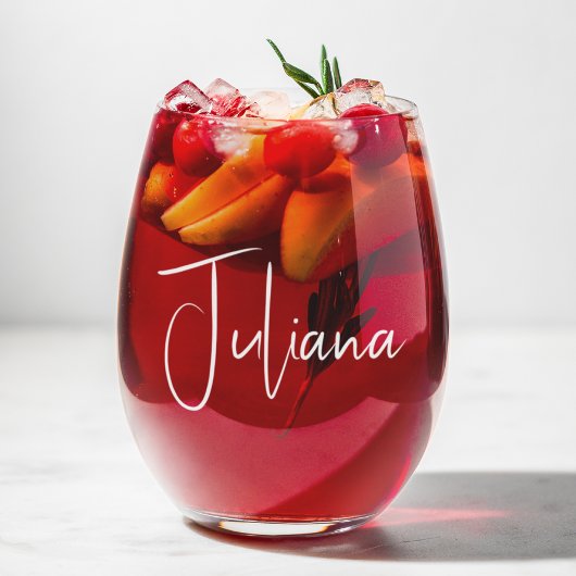 Junggeselinnen-Abschied Chic White Script Weinglas Ohne Stiel