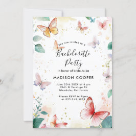 Junggeselinnen-Abschied Colorgul butteries Einladung