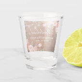 Junggeselinnen-Abschied Coral Floral Wood Lights Schnapsglas (Rückseite)