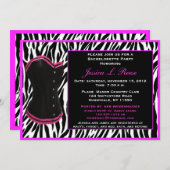 Junggeselinnen-Abschied Corset Zebra Einladung (Vorne/Hinten)