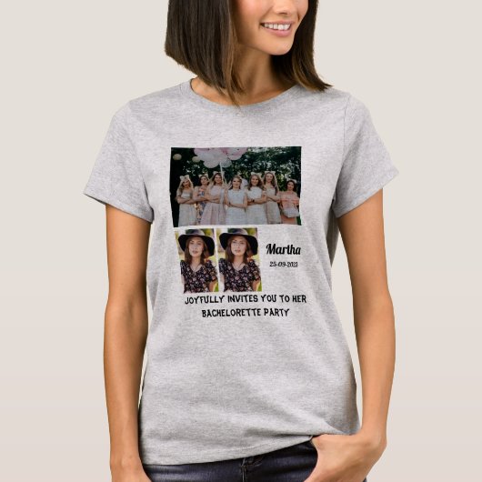 Junggeselinnen-Abschied custom 3 Foto Collage T - T-Shirt (Vorderseite)