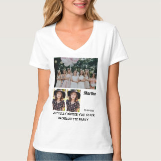 Junggeselinnen-Abschied custom 3 Foto Collage T - T-Shirt