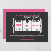 Junggeselinnen-Abschied der Slotmaschine in Vegas Einladung (Vorne/Hinten)