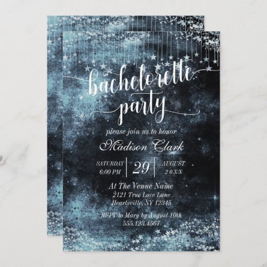 Junggeselinnen-Abschied der Wasserfarbe Einladung (Vorne/Hinten)