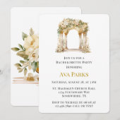 Junggeselinnen-Abschied der White and Gold Church Einladung (Vorne/Hinten)