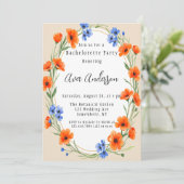 Junggeselinnen-Abschied der Wildblume Embrace im S Einladung (Stehend Vorderseite)