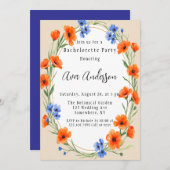 Junggeselinnen-Abschied der Wildblume Embrace im S Einladung (Vorne/Hinten)
