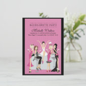 Junggeselinnen-Abschied Einladung (Stehend Vorderseite)