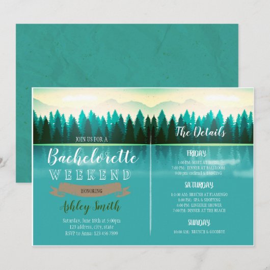 Junggeselinnen-Abschied Einladung (Vorne/Hinten)